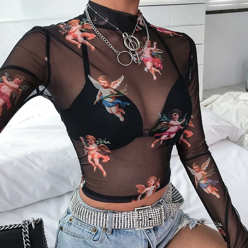 Nala Transparent Mesh Top