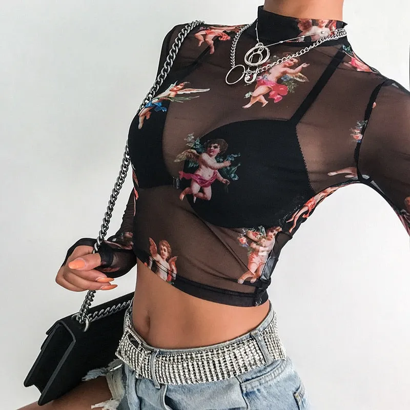 Nala Transparent Mesh Top