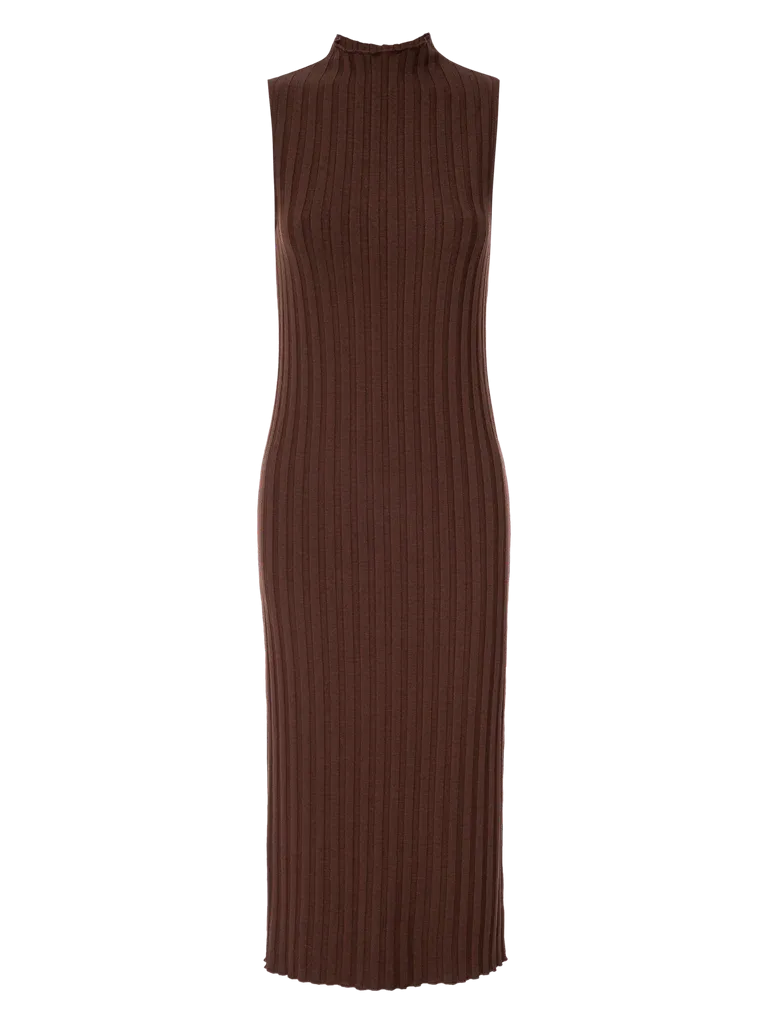 Nation LTD - Linda Turtleneck Tank Dress in Pinot Noir