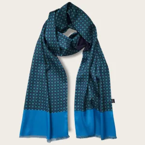 Navy Blue Green Light Blue Dot Luxury Scarf