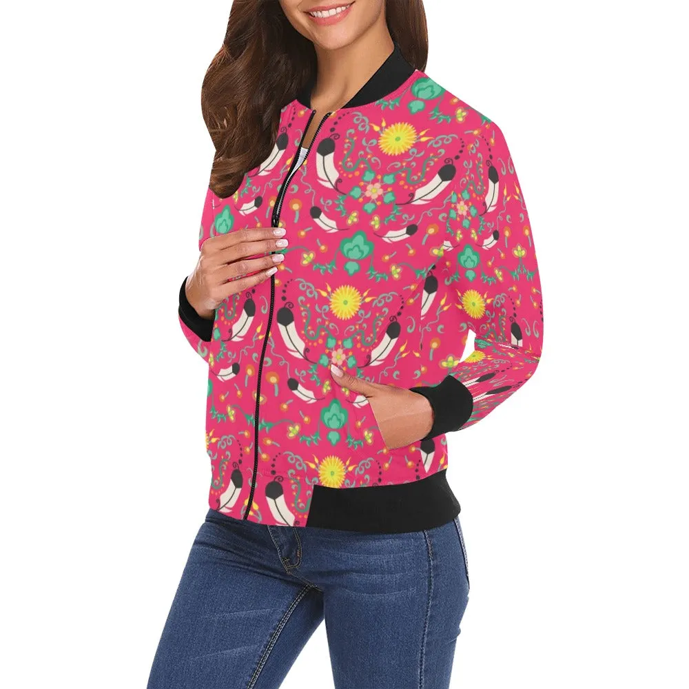 New Growth Pink Bomber Jacket for Women