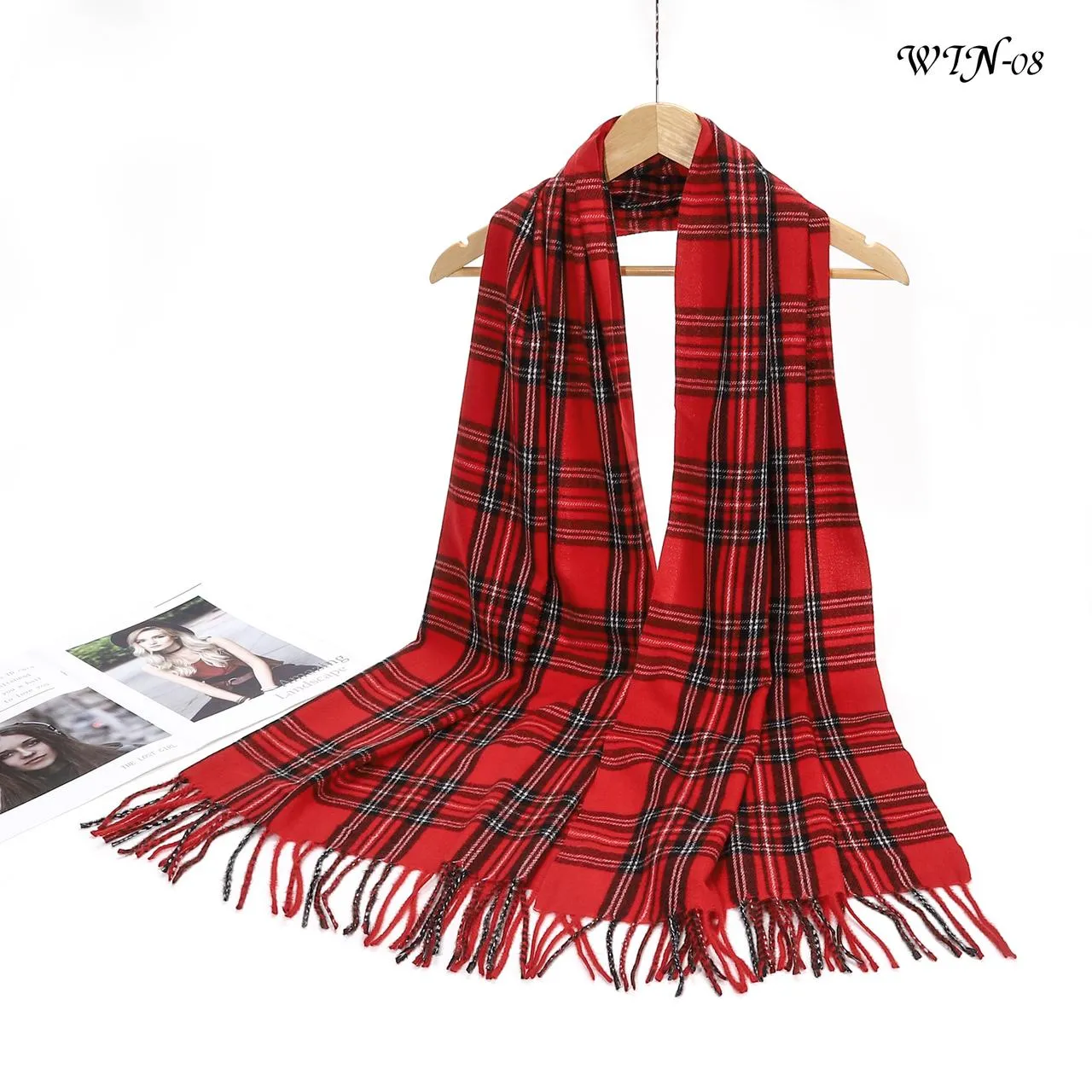 New Women Checked Print Winter Warm Scarves Neck Warmer