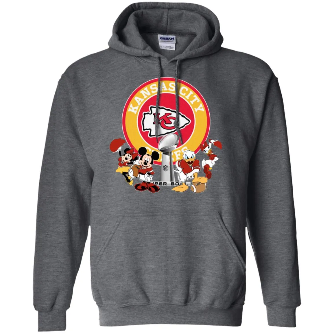 Nfl – Kansas City Chiefs Super Bowl 2019 Mickey Mouse Minnie Mouse Donald Duck Daisy Duck Football Pullover Hoodie Sweatshirt