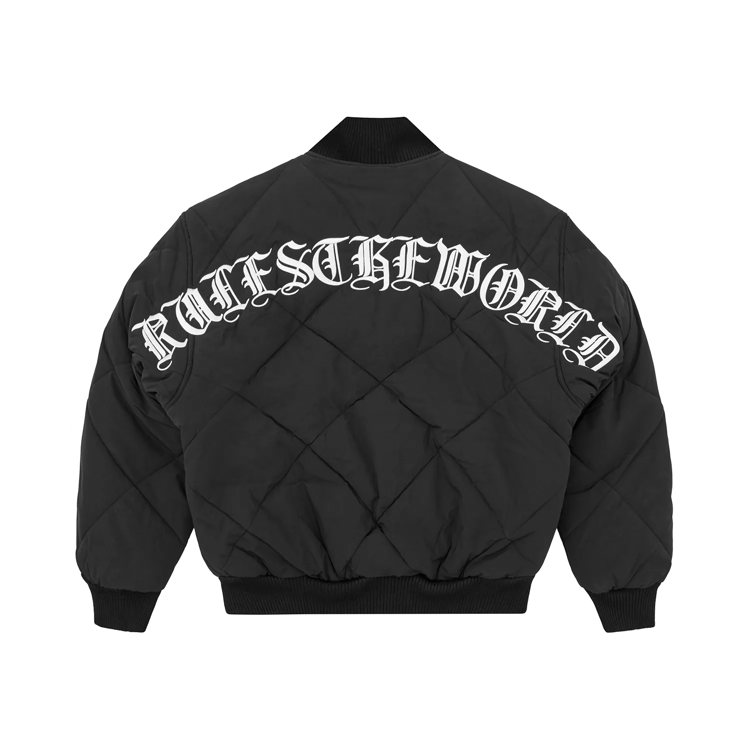 OLDE ENGLISH QUILTED BOMBER JACKET [BLACK]