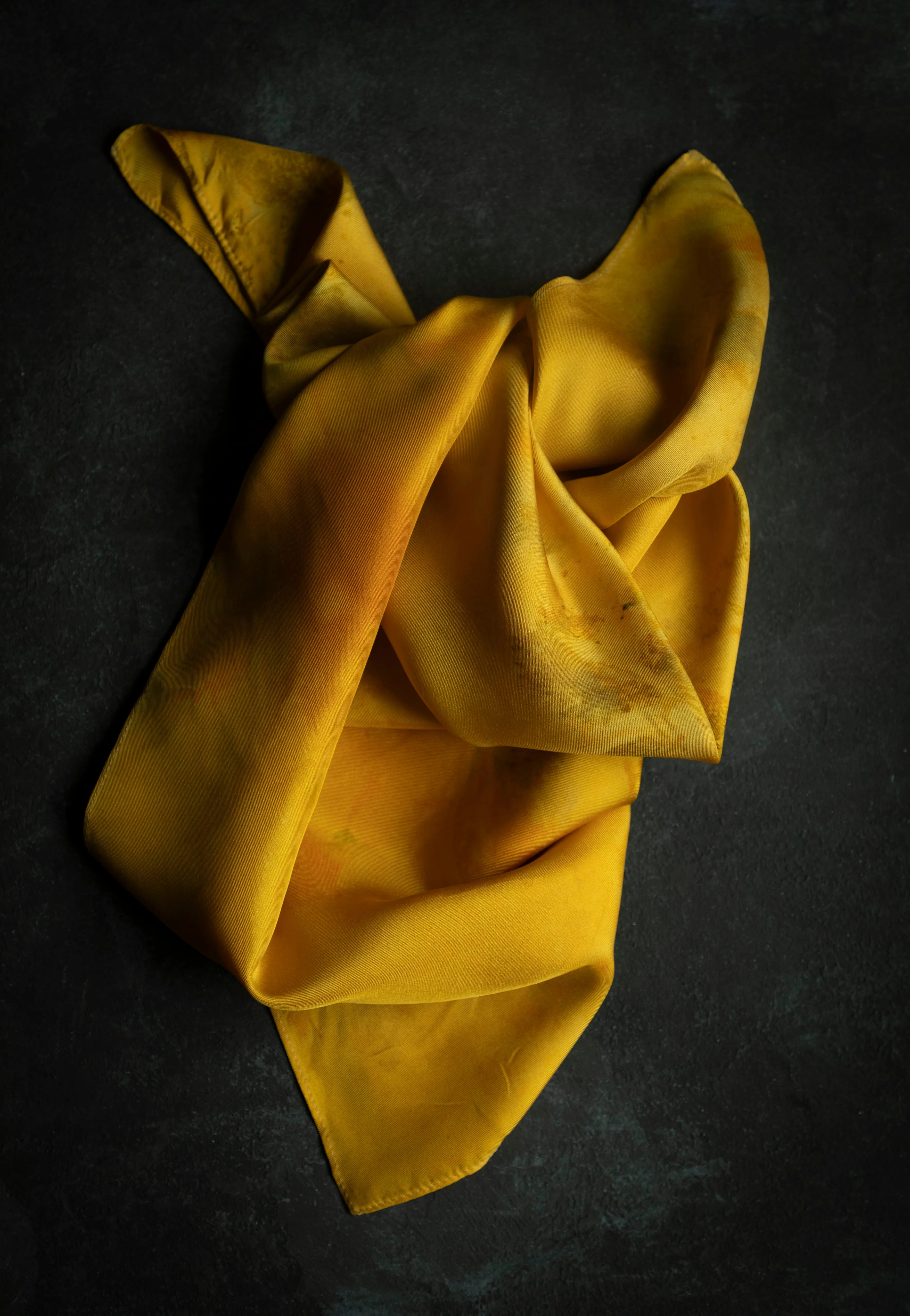 Original Marigold Dyed | VIBRANT MARIGOLD  | 100% Silk Twill Scarf 26 x 26"