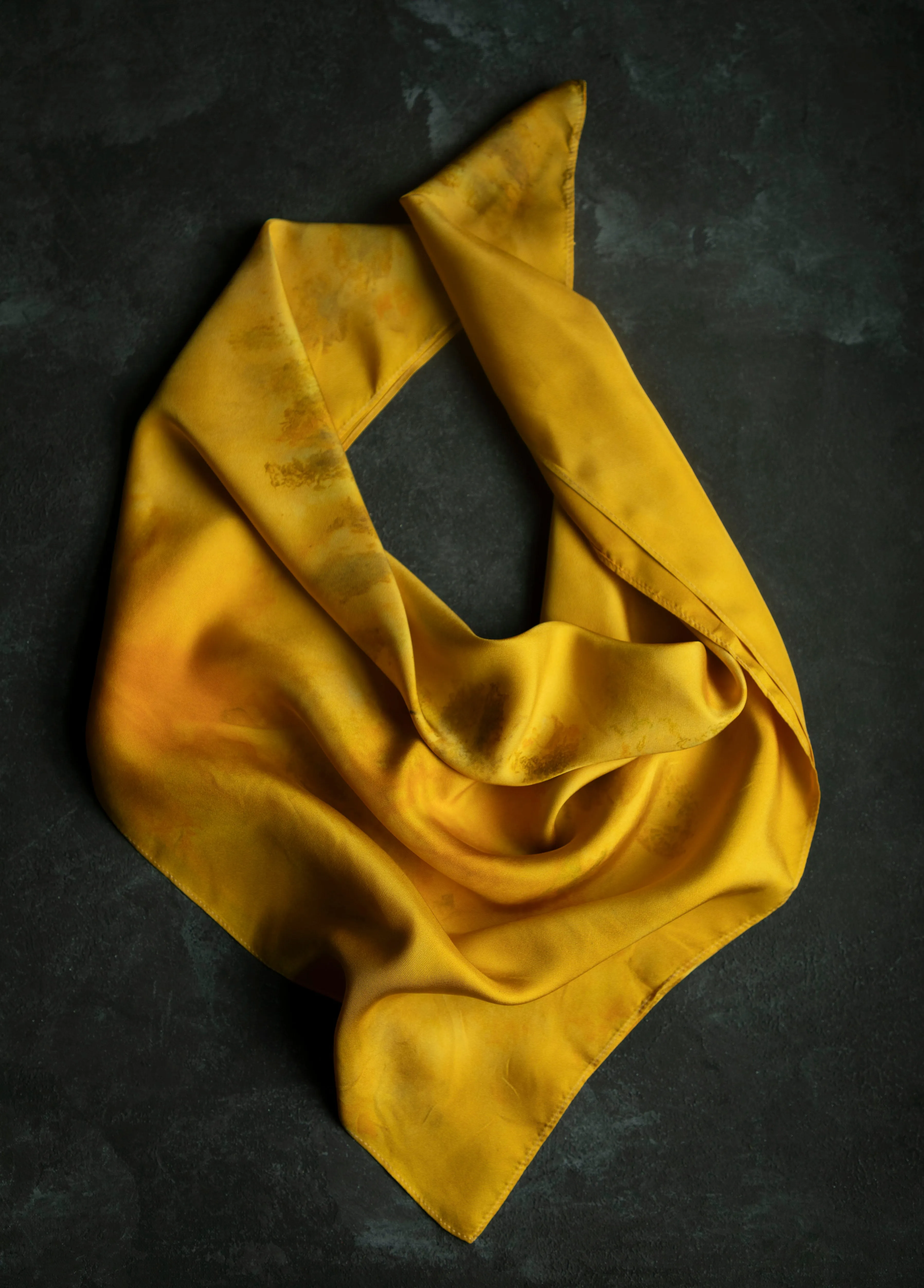 Original Marigold Dyed | VIBRANT MARIGOLD  | 100% Silk Twill Scarf 26 x 26"