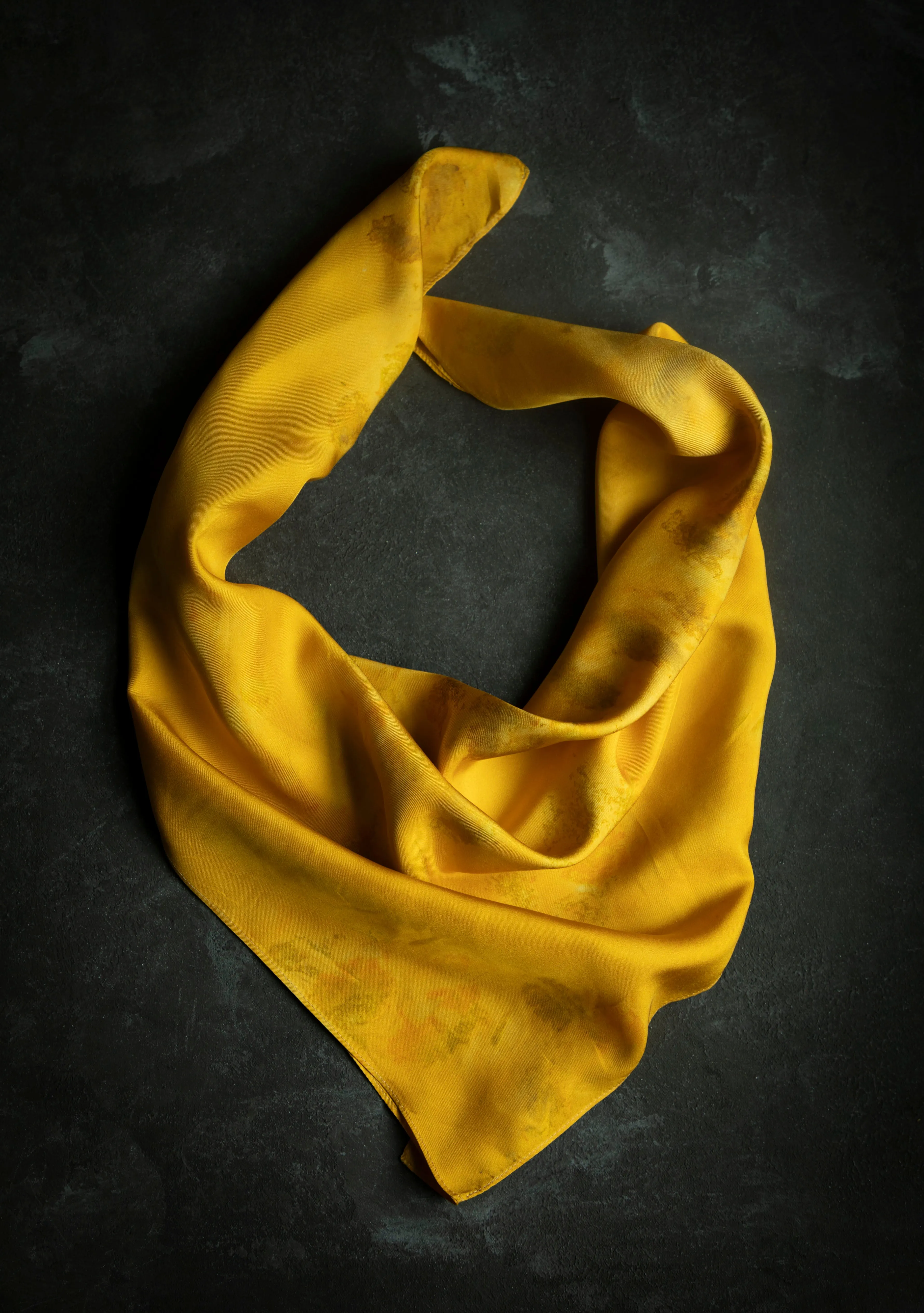 Original Marigold Dyed | VIBRANT MARIGOLD  | 100% Silk Twill Scarf 26 x 26"