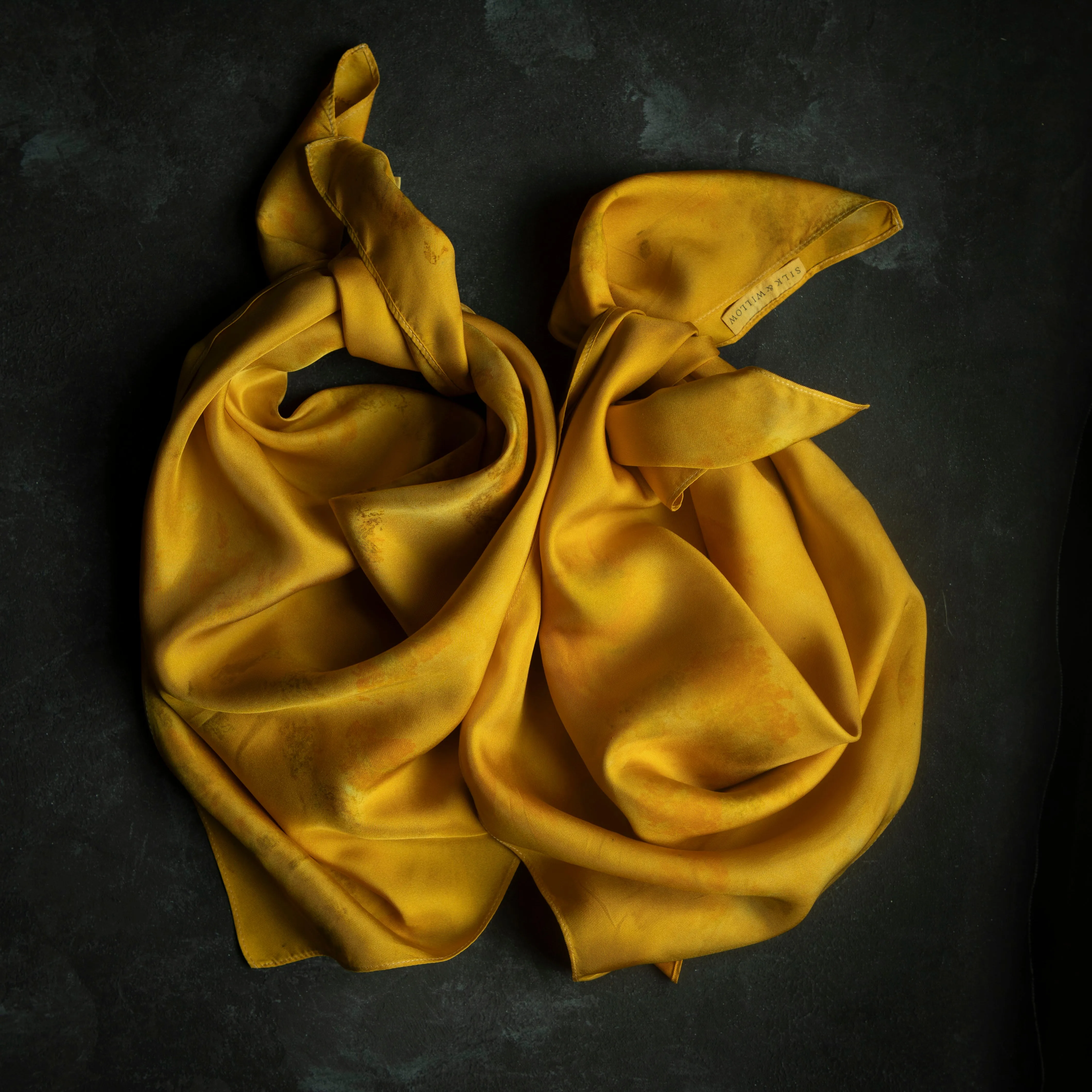 Original Marigold Dyed | VIBRANT MARIGOLD  | 100% Silk Twill Scarf 26 x 26"