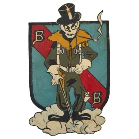 Original U.S. WWII 5th Bombardment Group (5th BG) "Bomber Barons", 23rd Bomb Squadron A-2 Leather Jacket Painted Patch