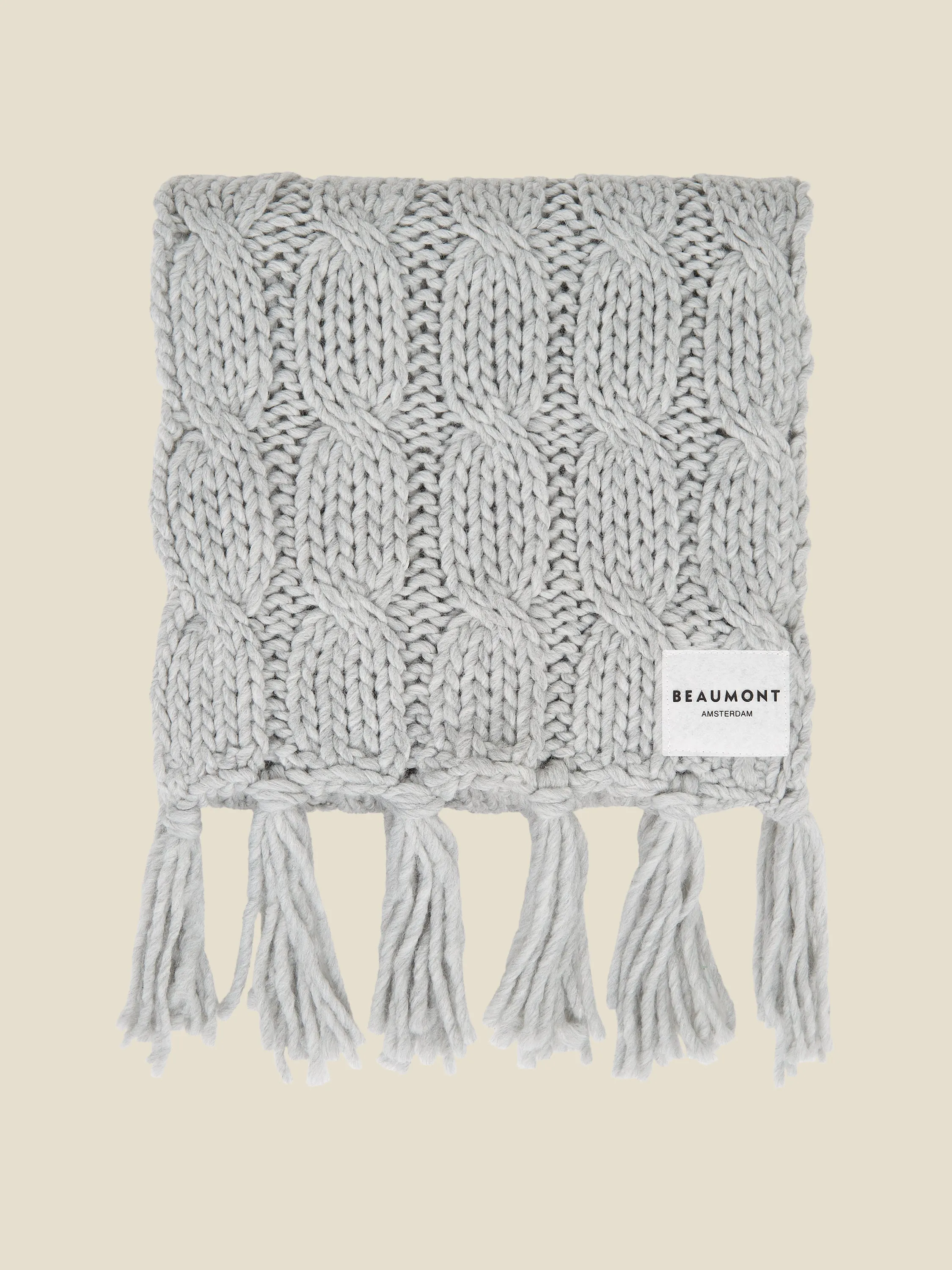 Owen CABLE scarf soft - Grey heather