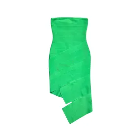 Pre Order:  Green Strapless Hip Wrapped Dress