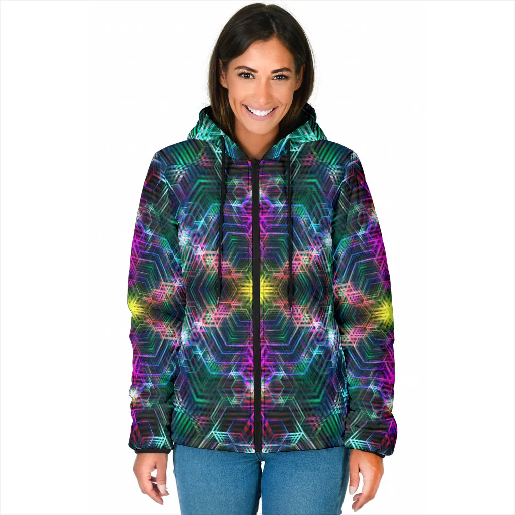 PSYCHEDELIA TUNDRA 4RT DIMENSION | WOMENS WINTER HOODIE JACKET | YANTRART