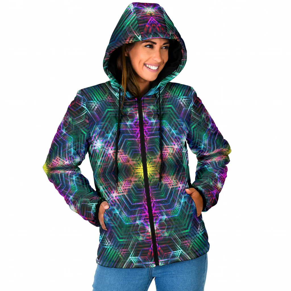 PSYCHEDELIA TUNDRA 4RT DIMENSION | WOMENS WINTER HOODIE JACKET | YANTRART