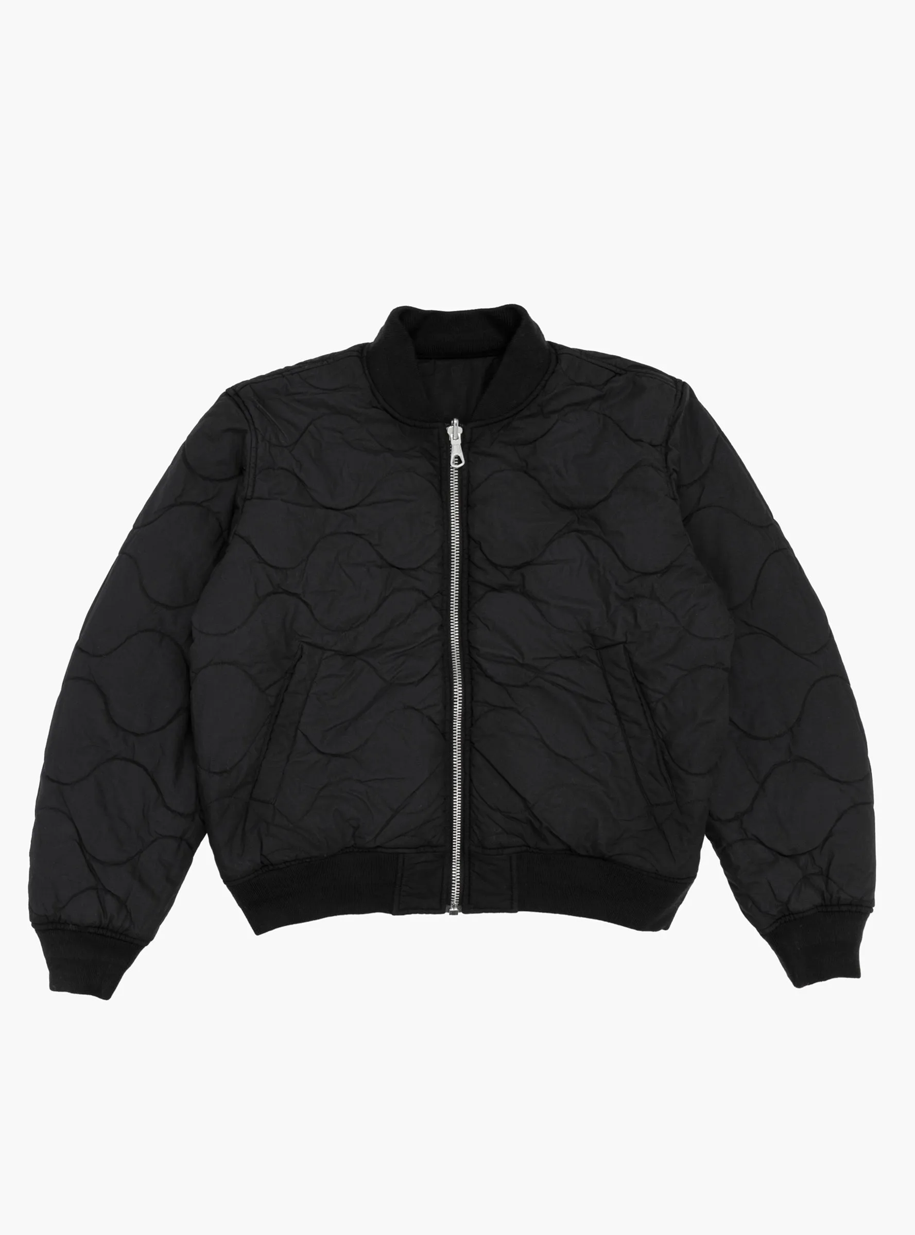 Quilted Bomber Waxed Black