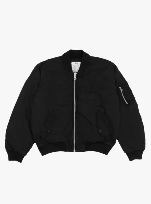 Quilted Bomber Waxed Black