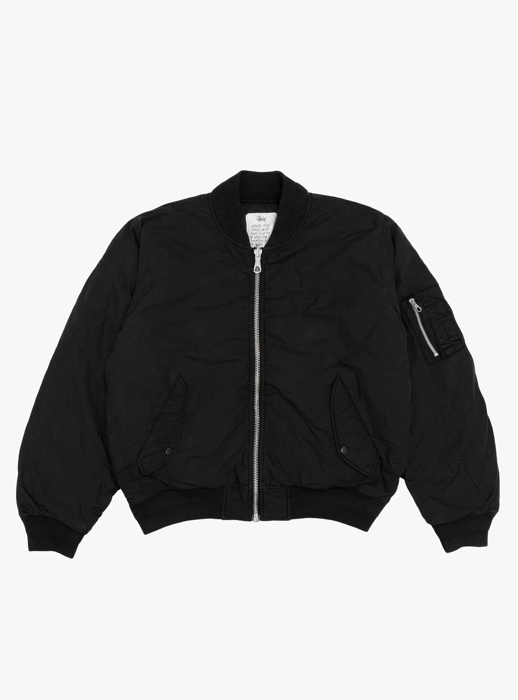 Quilted Bomber Waxed Black