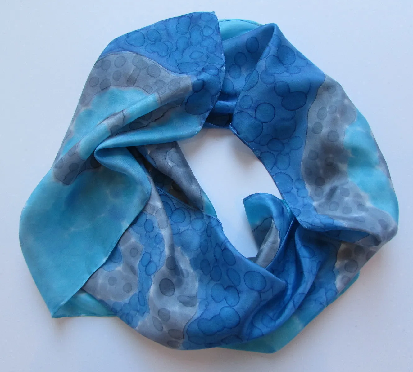 "Coastal Fog" - Hand-dyed Silk Scarf - $135