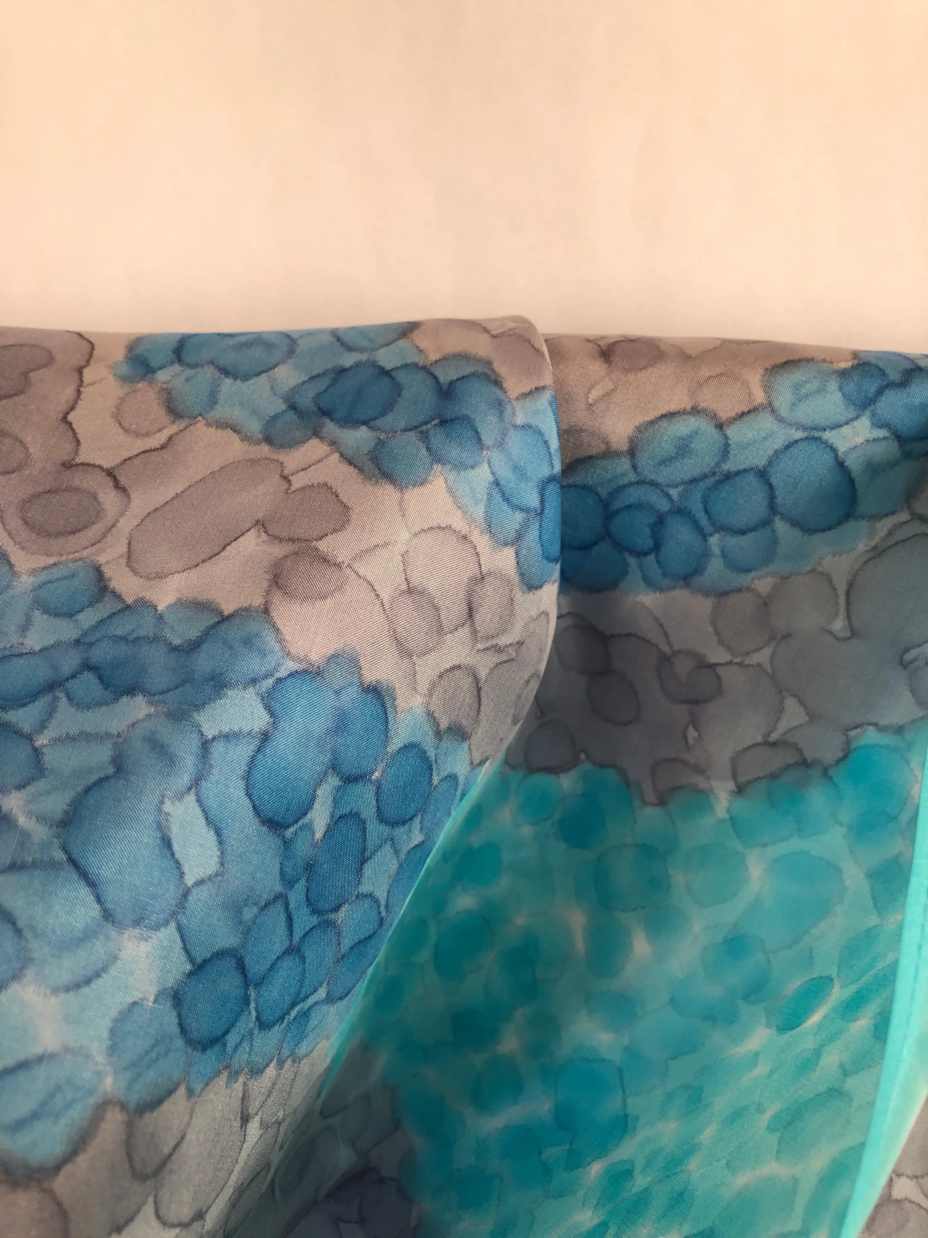 "Coastal Fog" - Hand-dyed Silk Scarf - $135