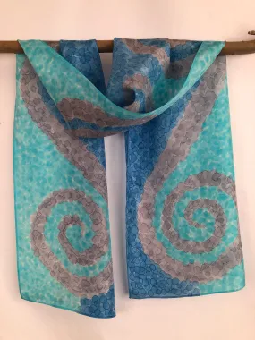 "Coastal Fog" - Hand-dyed Silk Scarf - $135