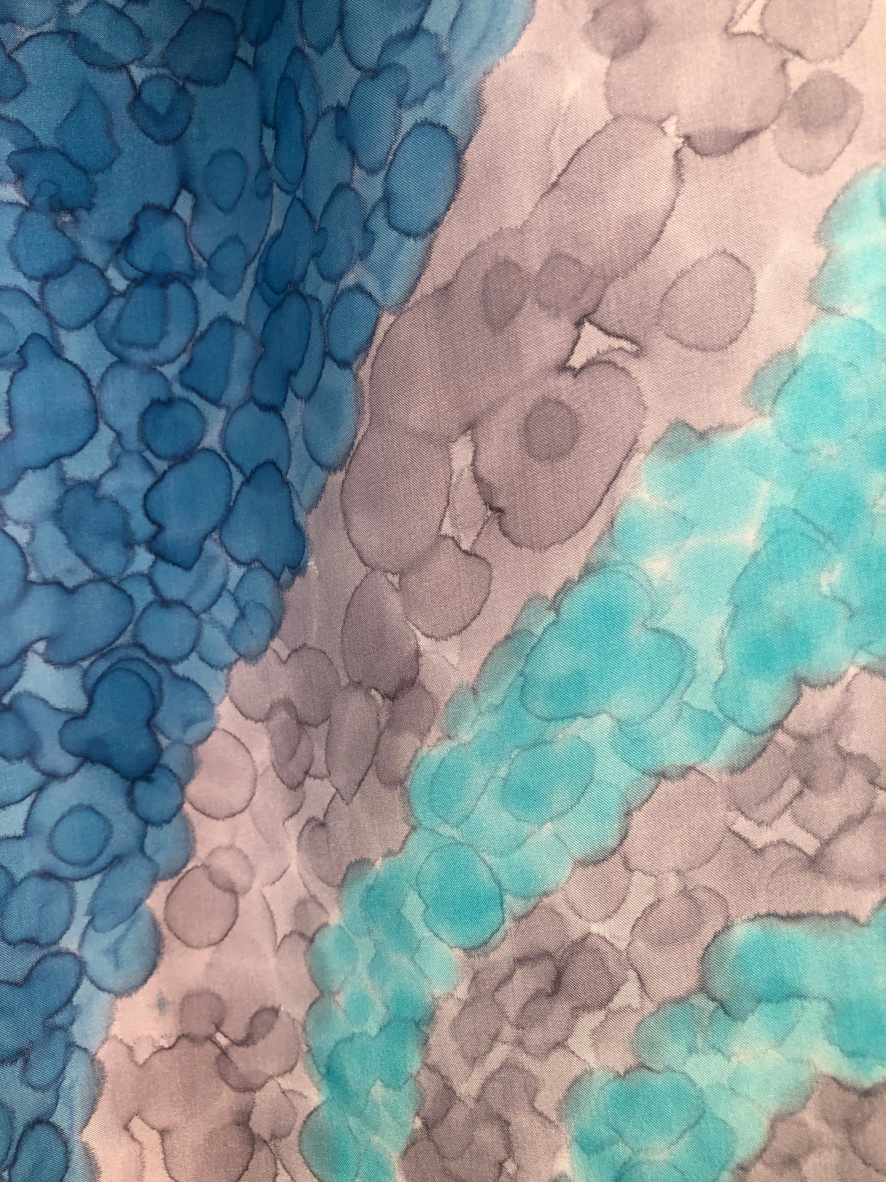 "Coastal Fog" - Hand-dyed Silk Scarf - $135