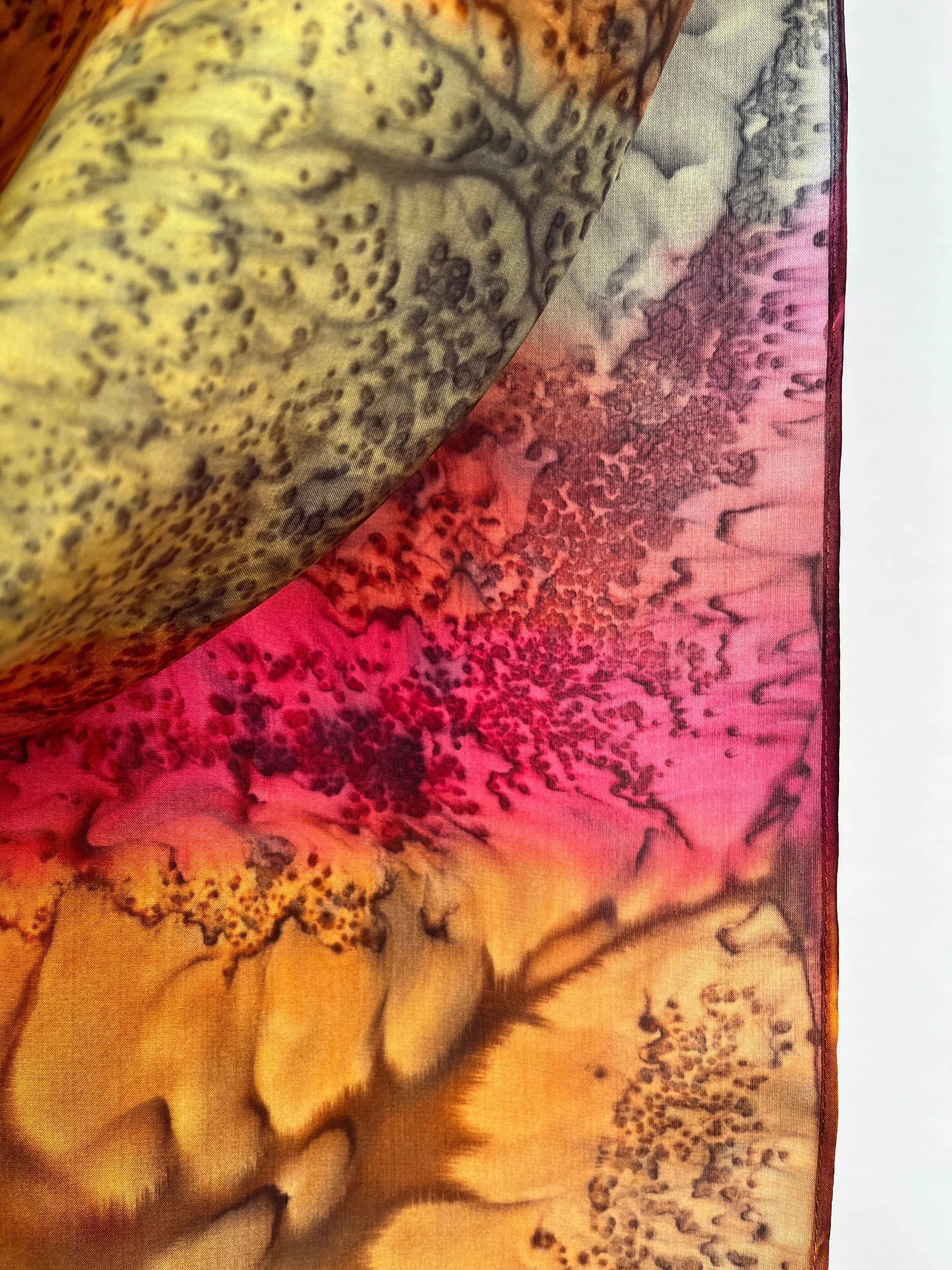 "Mermaid - Summer Garden” - Hand-dyed Silk Scarf - $125