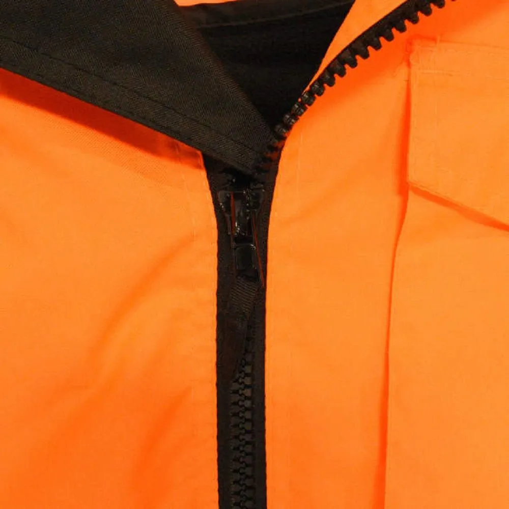 Radians SJ110B-3ZOS Class 3 Two-in-One High Visibility Bomber Safety Jacket, Hi-Vis Orange/Black, 1 Each