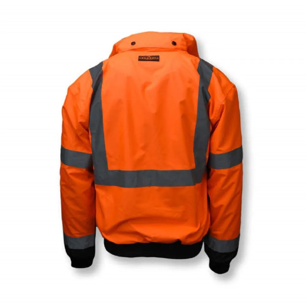 Radians SJ110B-3ZOS Class 3 Two-in-One High Visibility Bomber Safety Jacket, Hi-Vis Orange/Black, 1 Each