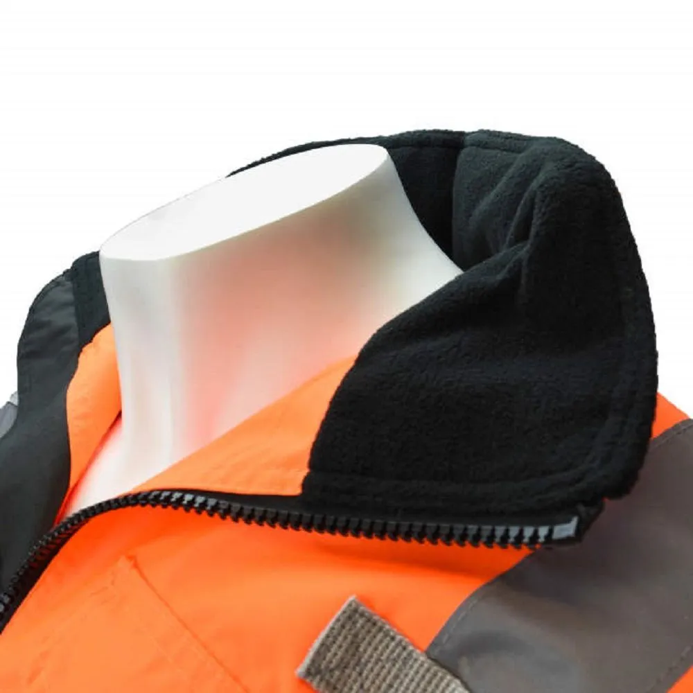 Radians SJ110B-3ZOS Class 3 Two-in-One High Visibility Bomber Safety Jacket, Hi-Vis Orange/Black, 1 Each