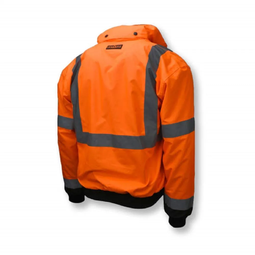 Radians SJ110B-3ZOS Class 3 Two-in-One High Visibility Bomber Safety Jacket, Hi-Vis Orange/Black, 1 Each