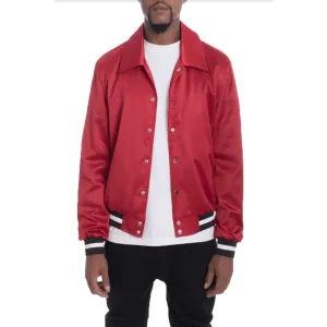 Red Luxe Satin Bomber