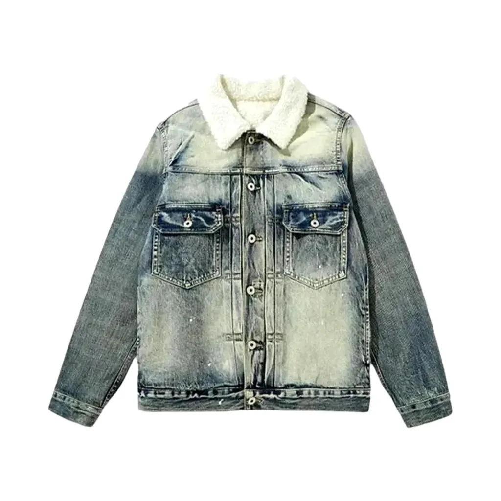 Regular fit retro men's denim jacket