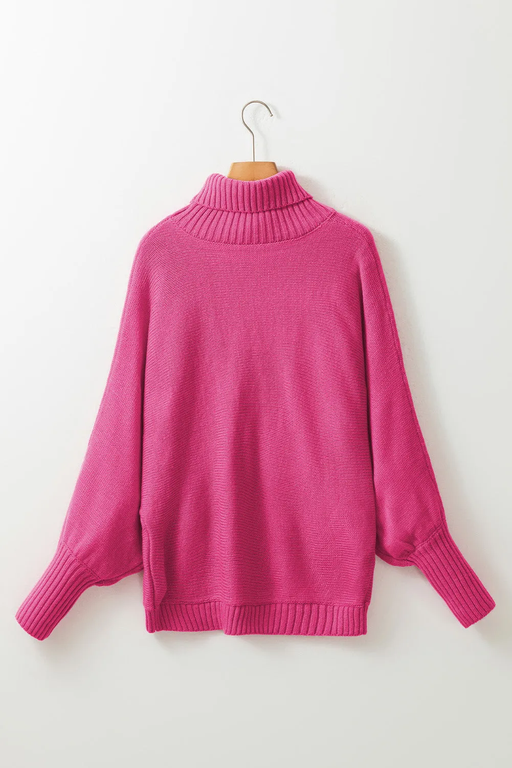 Rose Merry Letter Embroidered High Neck Sweater