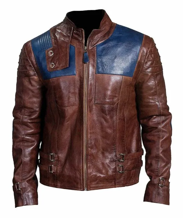 RW Authentic Sheepskin KRYPTON STYLE BROWN BACK LACE DESIGN JACKET