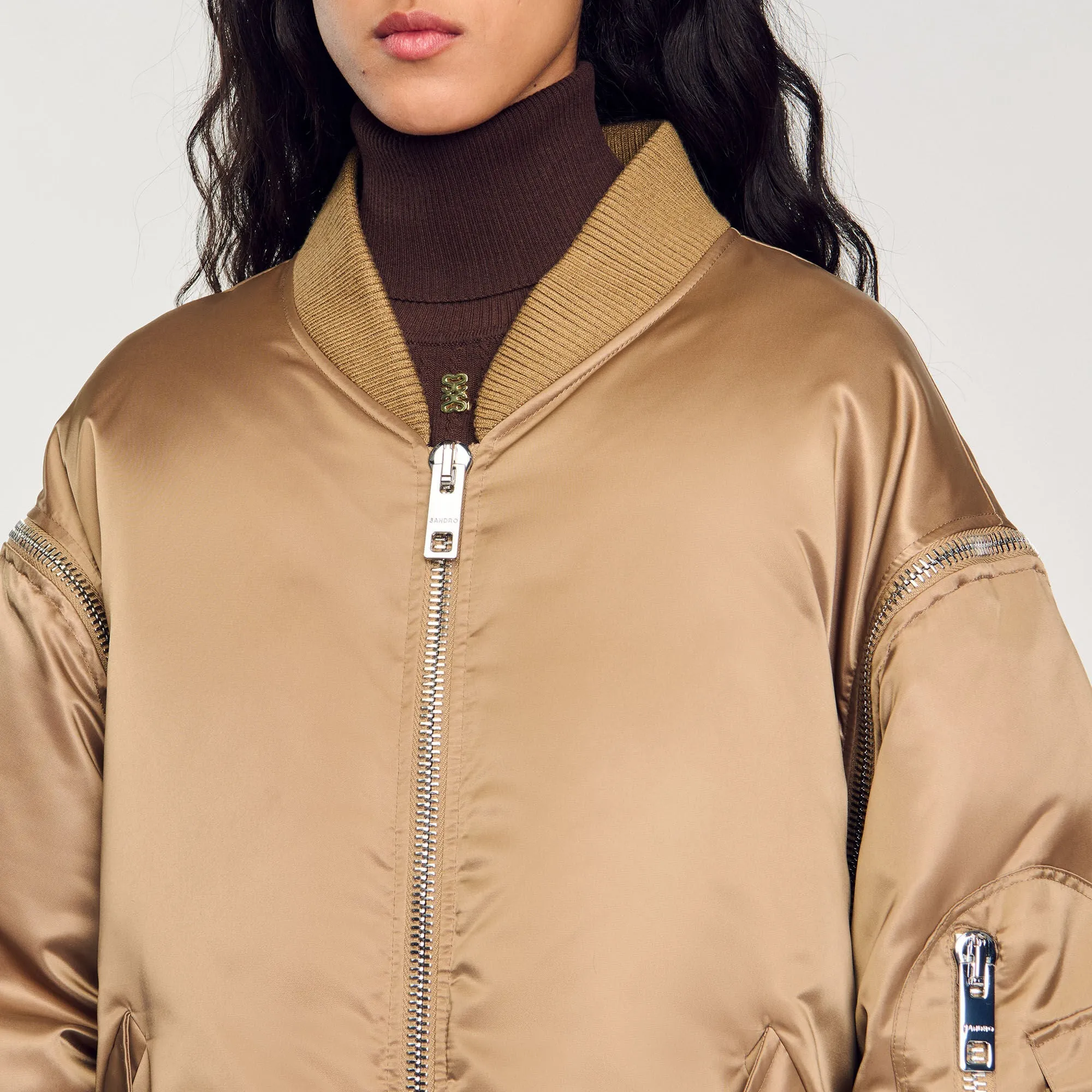 Satin-Look Bomber Jacket