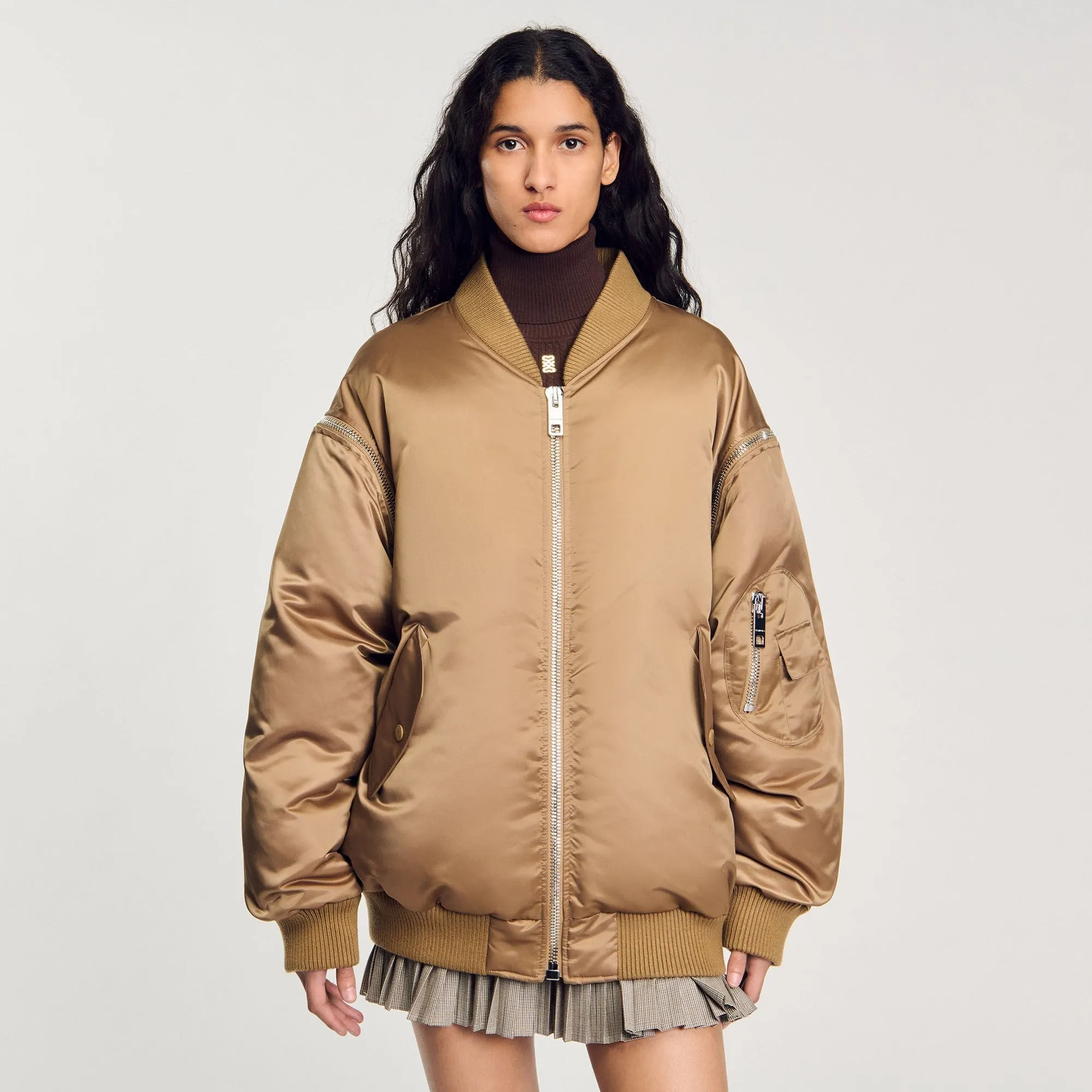 Satin-Look Bomber Jacket