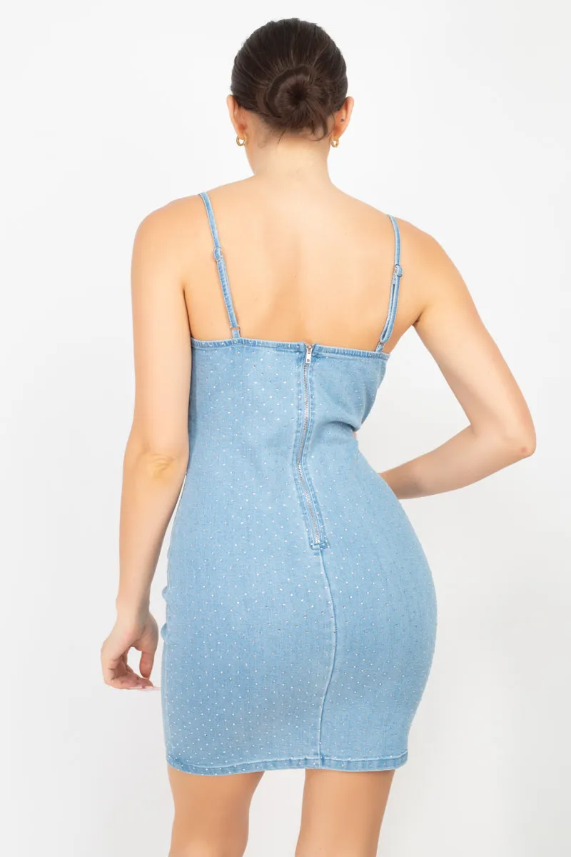 Scoop Neck Denim Bodycon