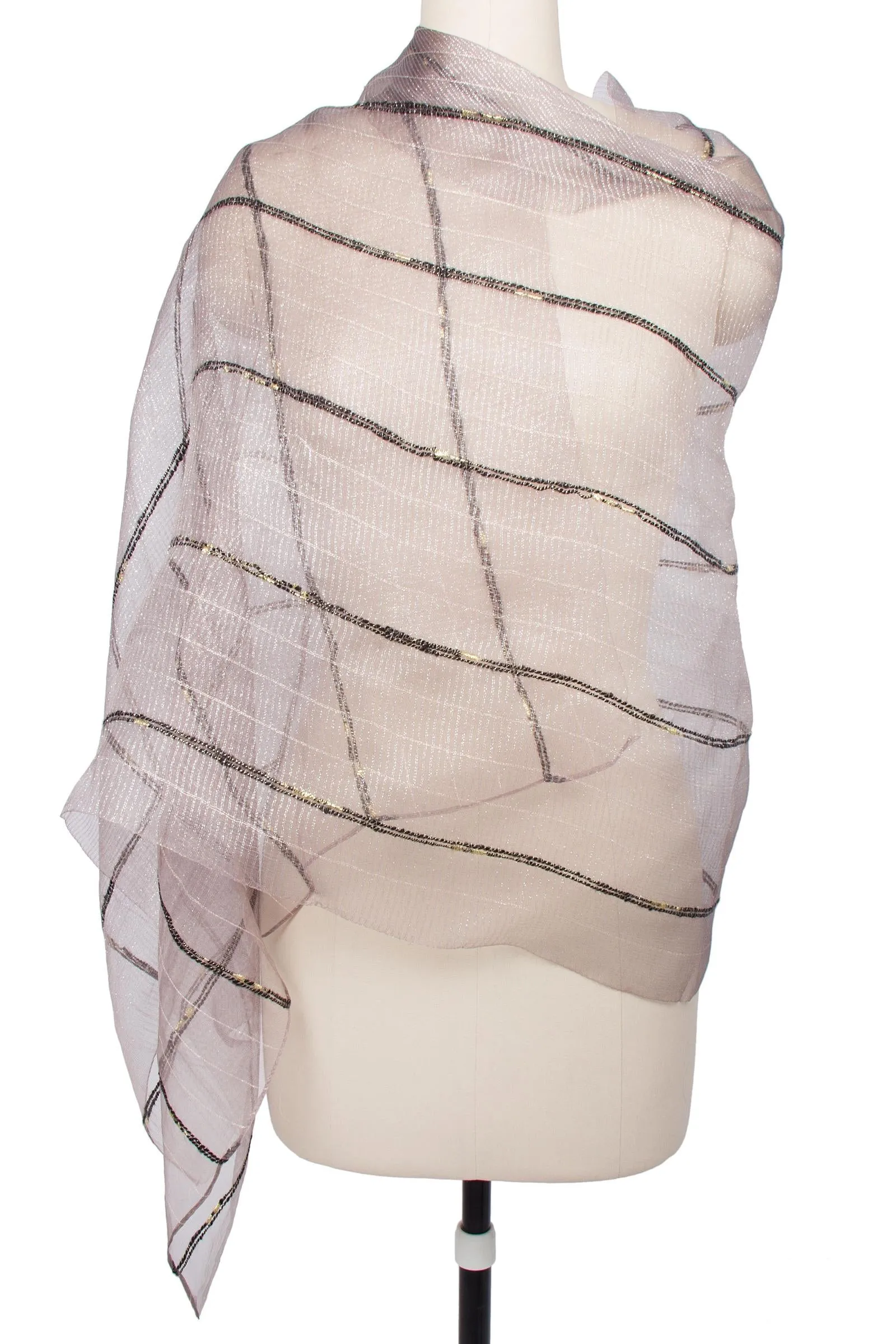 Sheer Sequin Silk Scarf