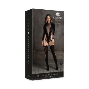 Shots Le Desir Shade Kalyke XXIII Bodystocking with Turtleneck Black O/S