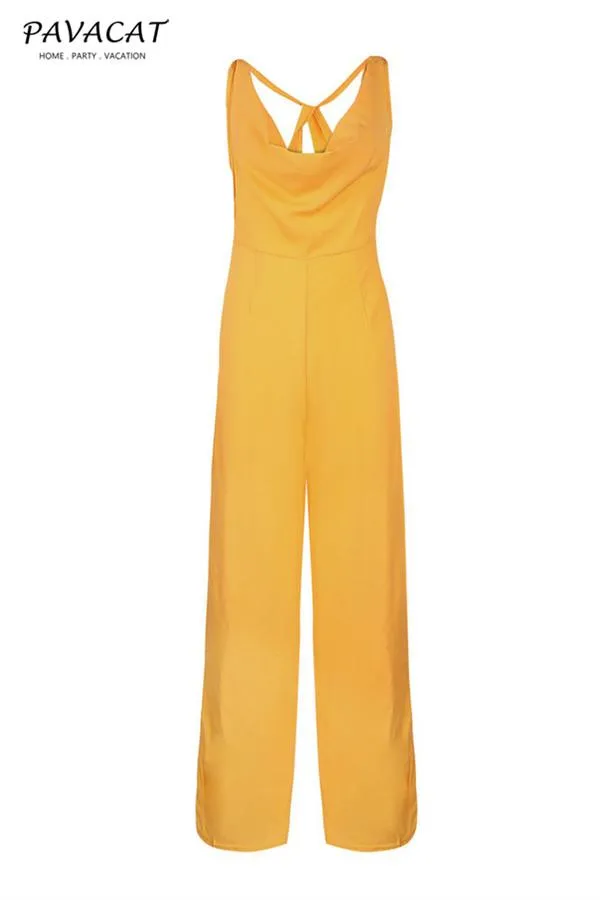 Sleeveless V Neck Slim Jumpsuit