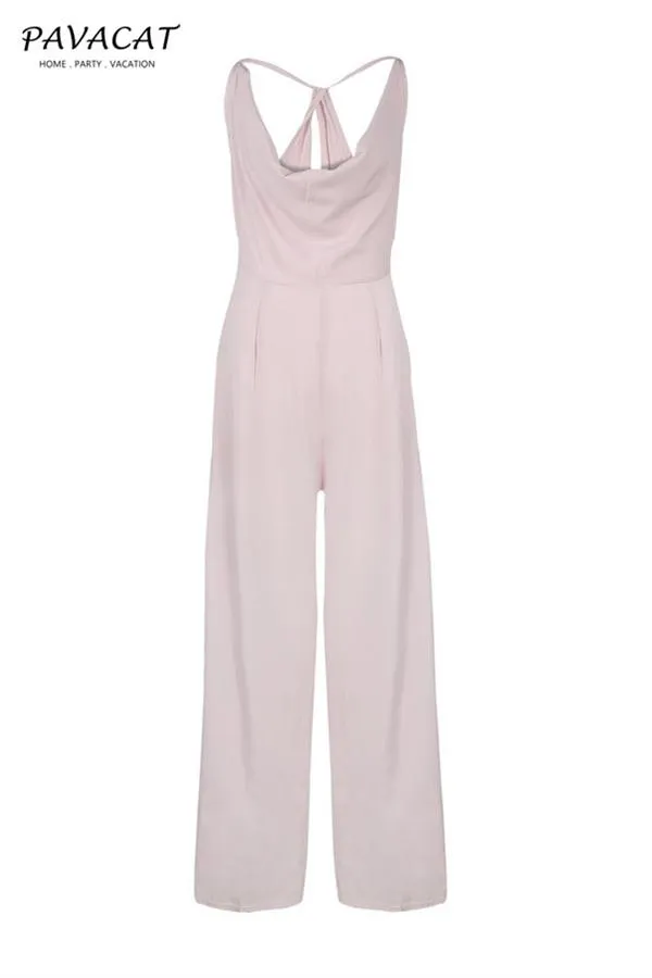 Sleeveless V Neck Slim Jumpsuit