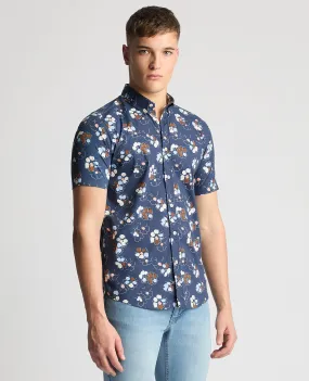 Slim Fit Cotton-Stretch Short Sleeve Shirt