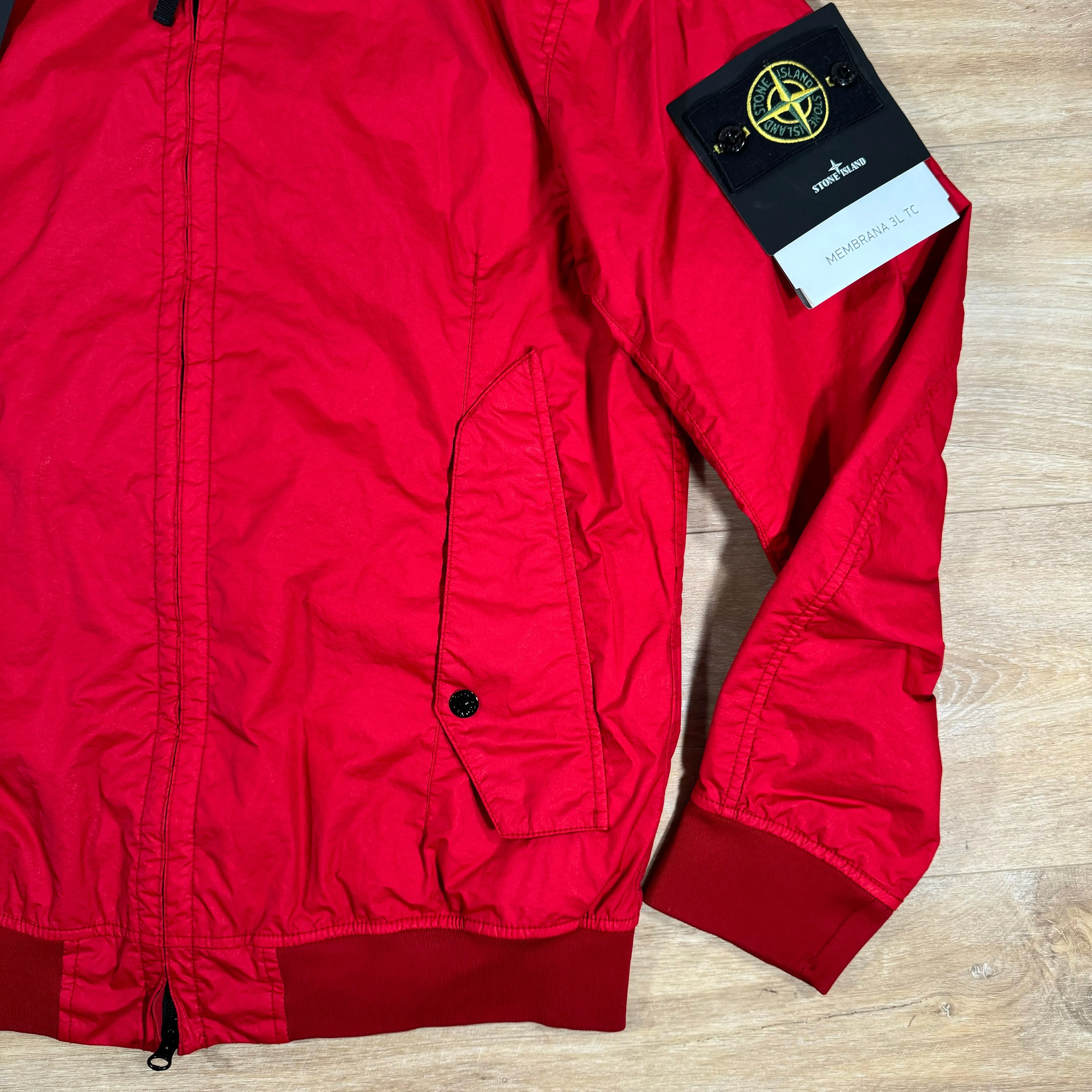 Stone Island Membrana 3L TC Bomber Jacket in Red