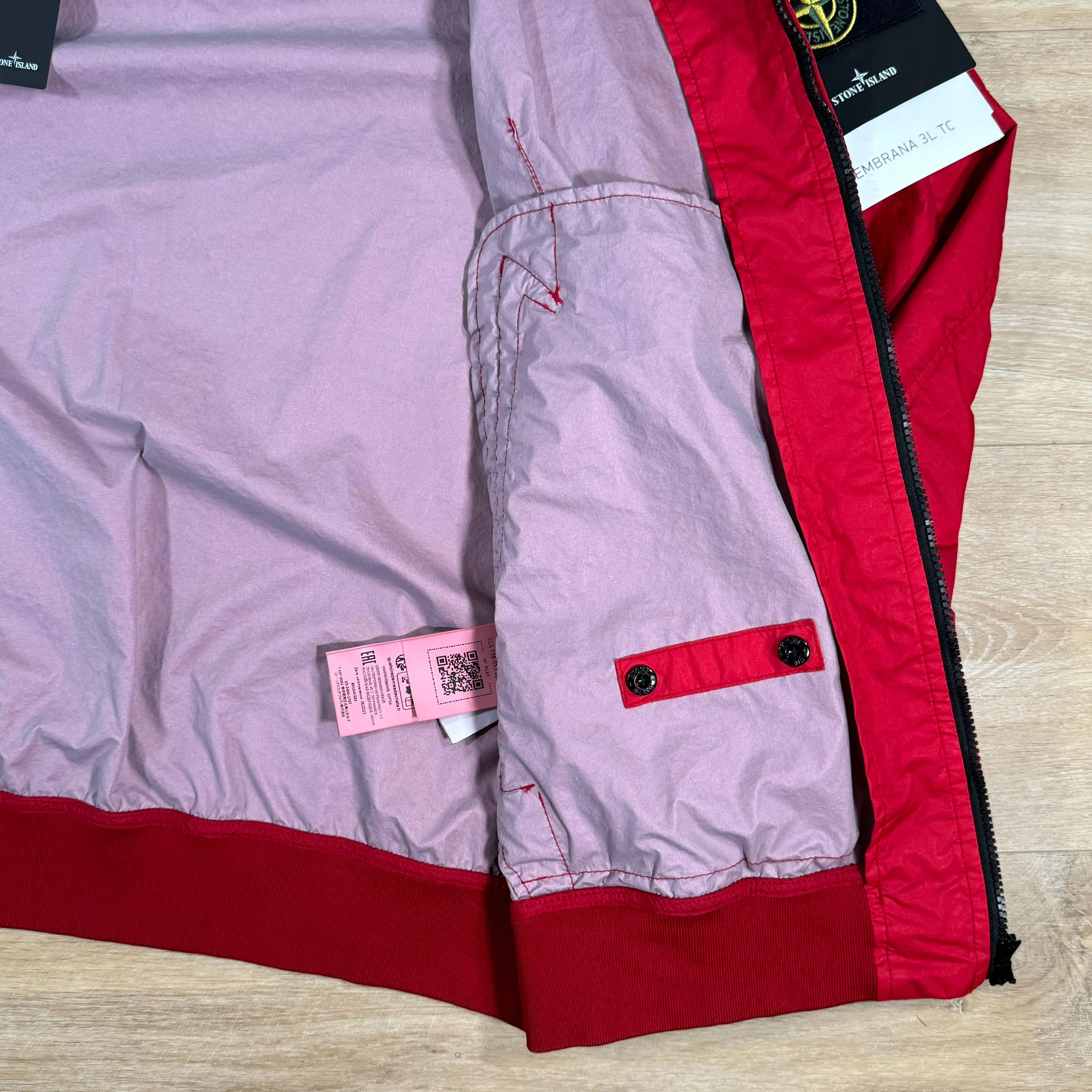 Stone Island Membrana 3L TC Bomber Jacket in Red