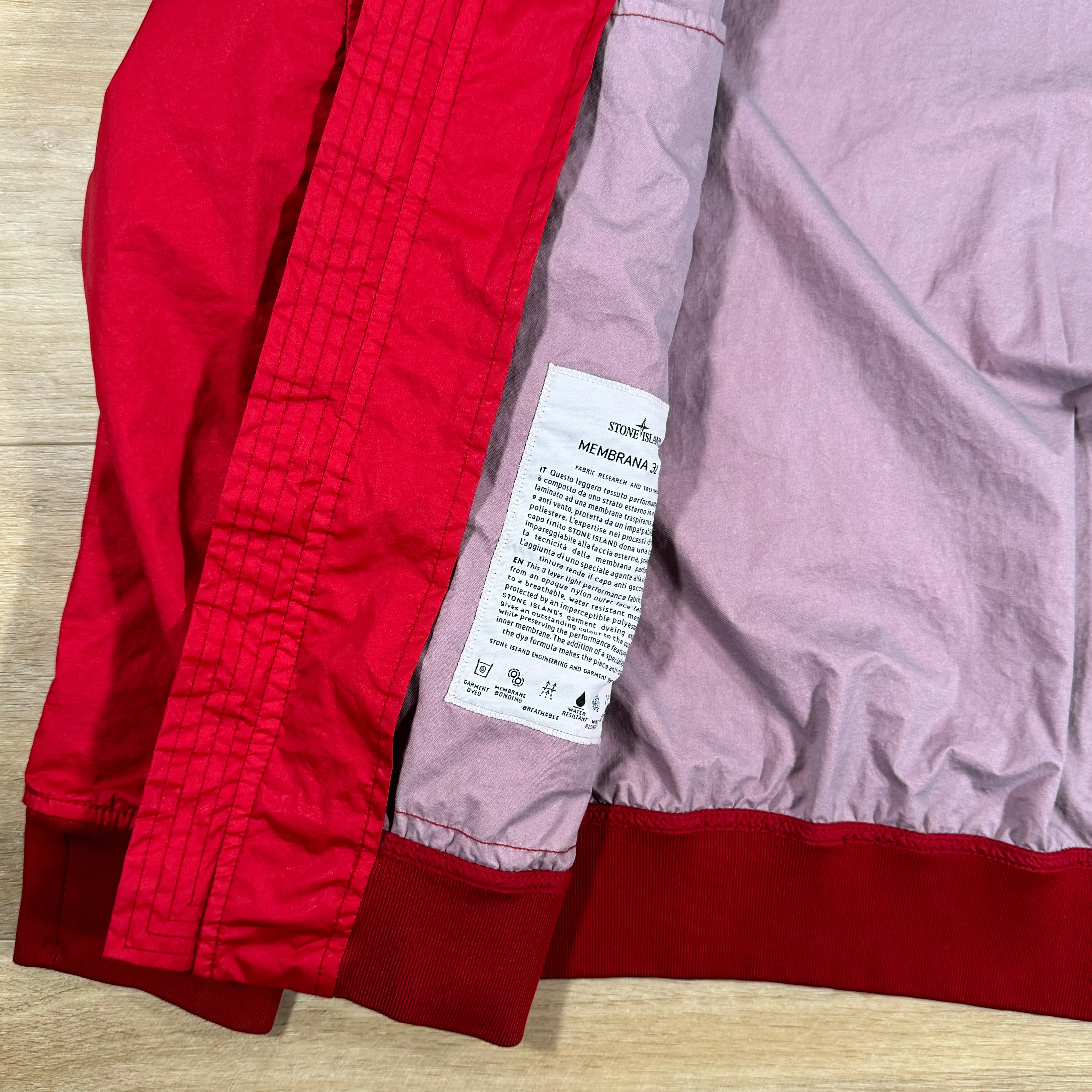 Stone Island Membrana 3L TC Bomber Jacket in Red