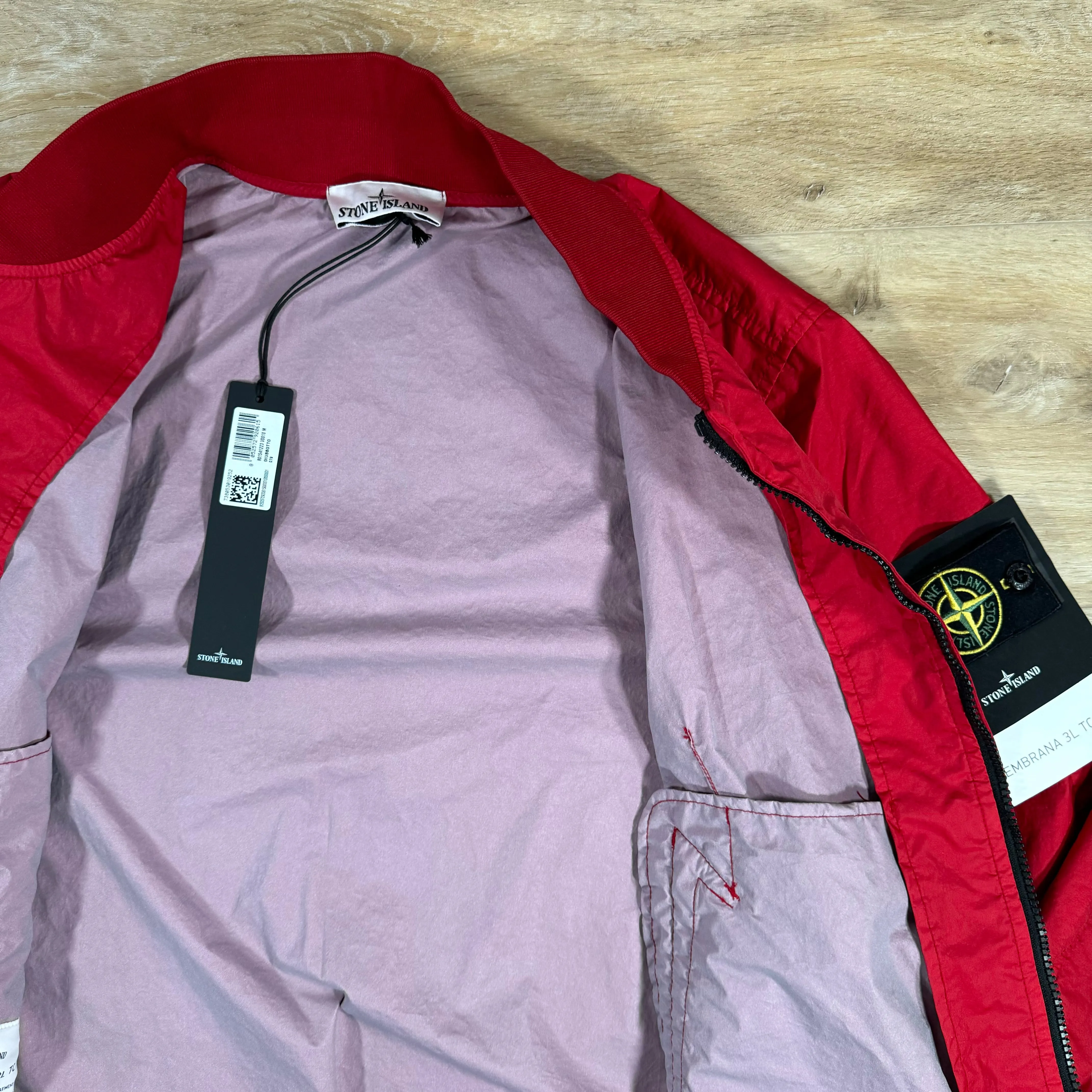 Stone Island Membrana 3L TC Bomber Jacket in Red