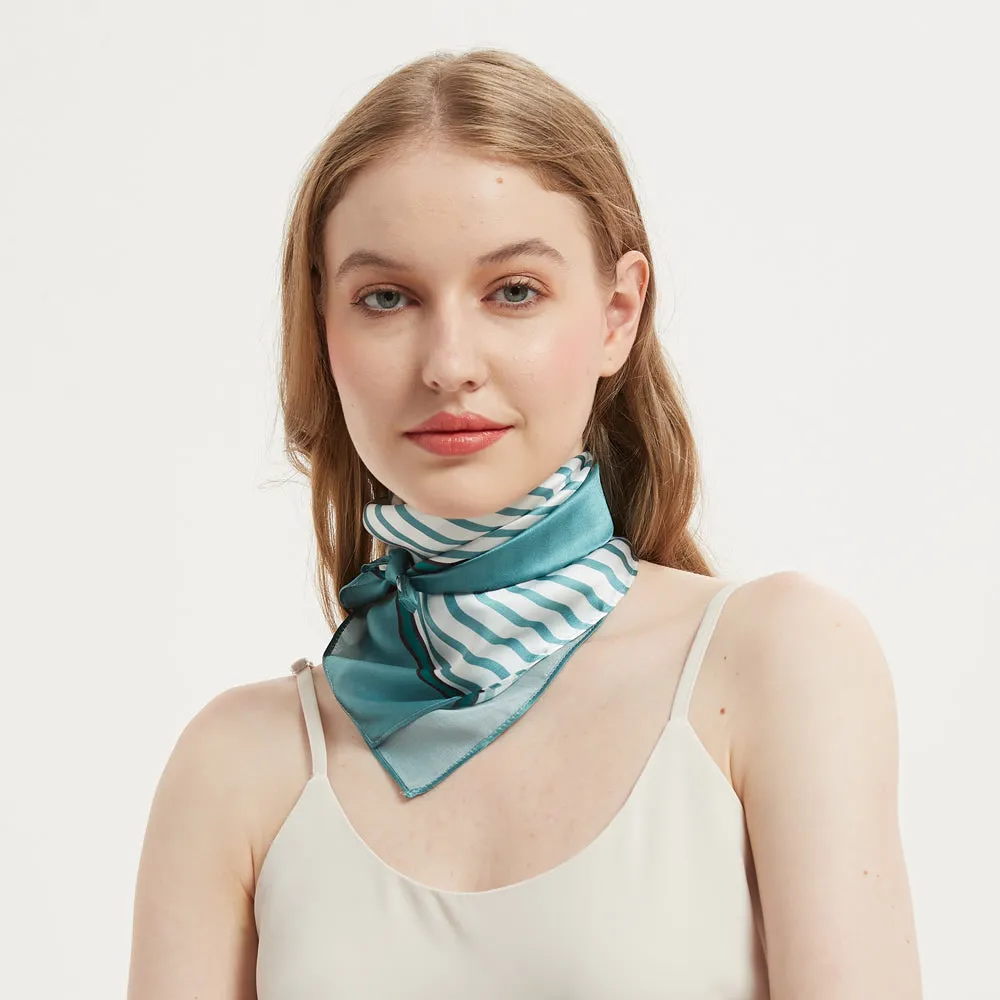 Striped Silk Bandana Scarf Kerchief