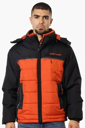 Super Triple Goose Contrast Detail Bubble Bomber Jacket - Orange