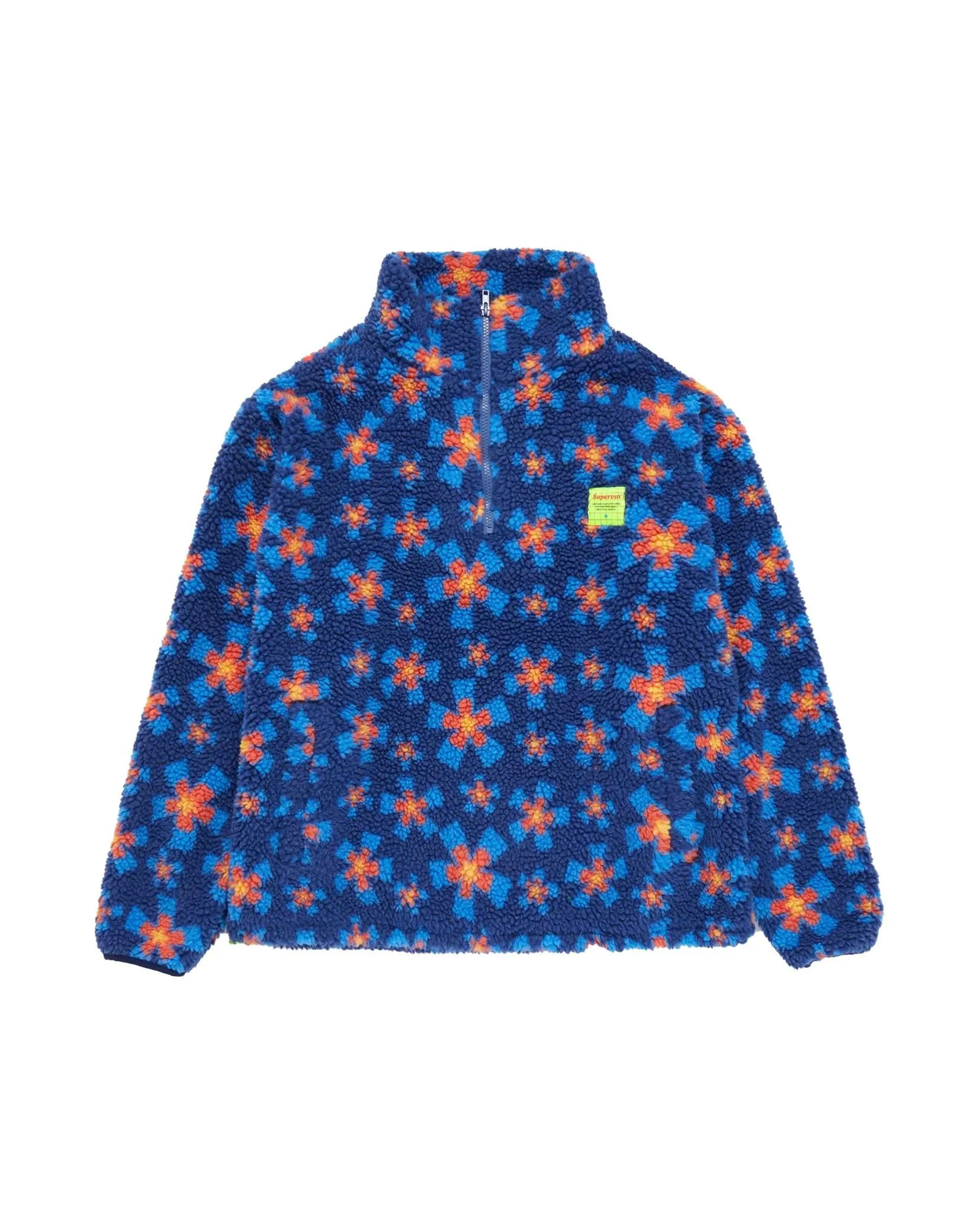 Supervsn Starburst Sherpa Print 1/4 Zip Shirt