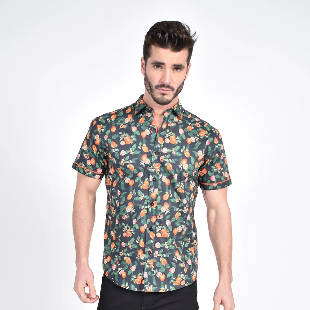 Tangelo Melody Print Short Sleeve Shirt