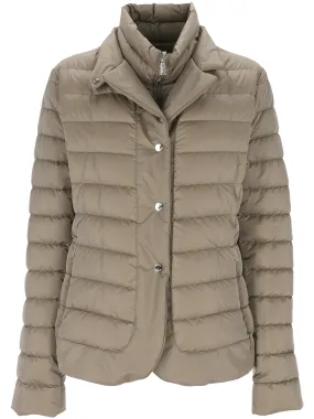 Taupe Feather Down Padded Jacket